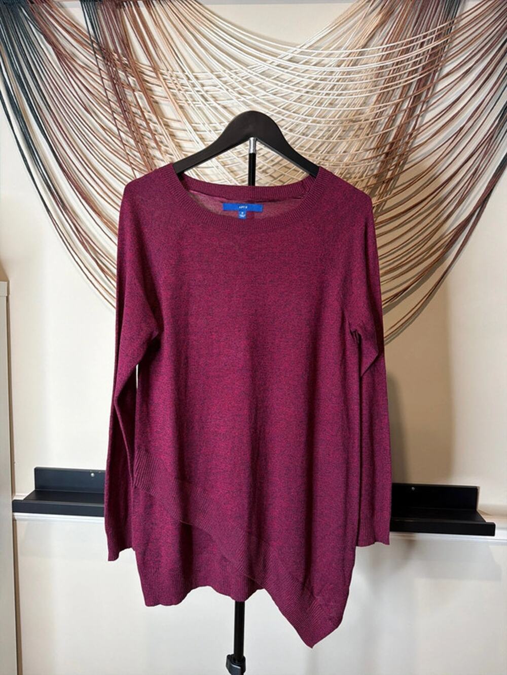3 for $9 Apt 9 burgundy asymmetrical tunic top burgundy M 3083